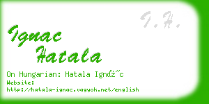 ignac hatala business card